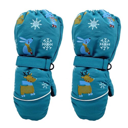 Gants De Neige Imperméables Pour Enfants, 1 Paire, Bande De Fixation Réglable, Boucle De Suspension, Gants D'équitation Coupe-Vent Pour Usage Quotidien-Vert