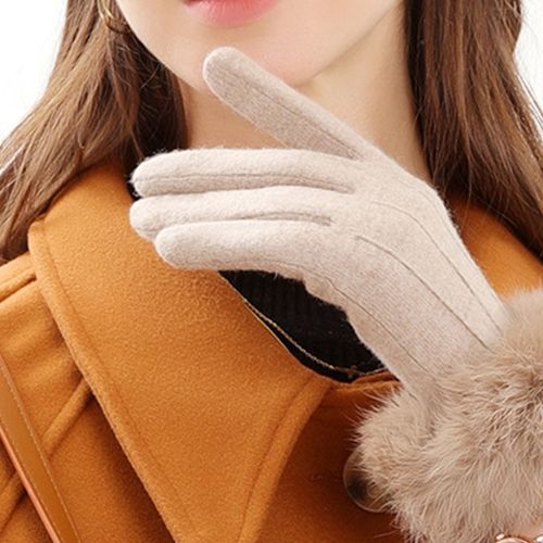 Gants Polaires En Peluche Pour Femmes, 1 Paire, Épais, Très Chauds, Mitaines De Cyclisme Pour Le Patinage-Beige