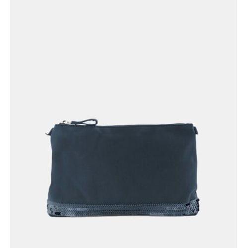 Vanessa Bruno - Sac pochette baguette sequins toile de coton - Bleu