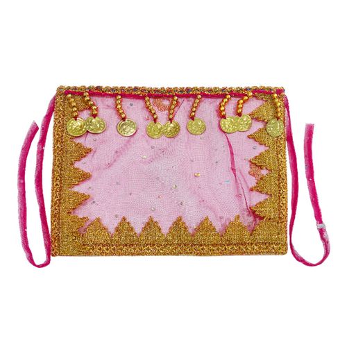 Voile De Performance À Paillettes, Décor Transparent En Dentelle, Voile De Visage Tribal De Danse Du Ventre, Voile De Danse Indien, Accessoire De Costume D'halloween-Rose Rouge