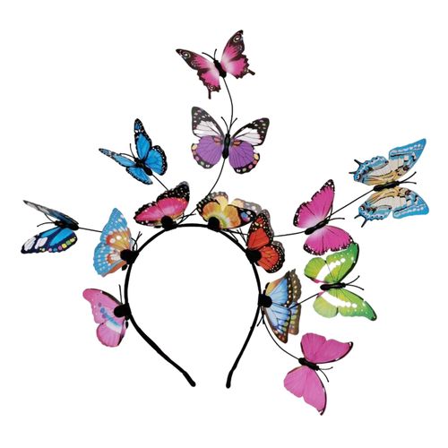 Serre-Tête Coloré Pour Femmes, Cerceau De Coiffure, Simulation Exagérée De Papillons, Décor De Fête, Mariage-Multicolore