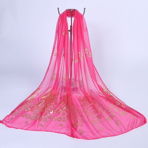 Écharpe Paon Longue Et Douce Pour Femmes, Châle De Plage, Douze Couleurs, Printemps-Automne-Rose Rouge