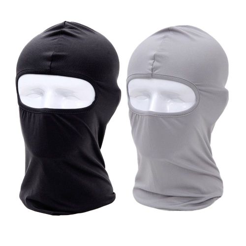 Cagoule Respirante Anti-Poussière, Protection Solaire, Masque Facial À Couverture Complète, 2 Pièces-Noir + Gris Clair
