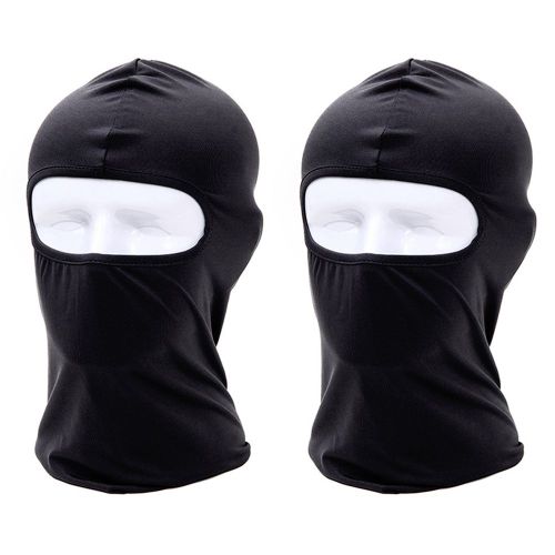 Cagoule Respirante Anti-Poussière, Protection Solaire, Masque Facial À Couverture Complète, 2 Pièces-Noir + Noir