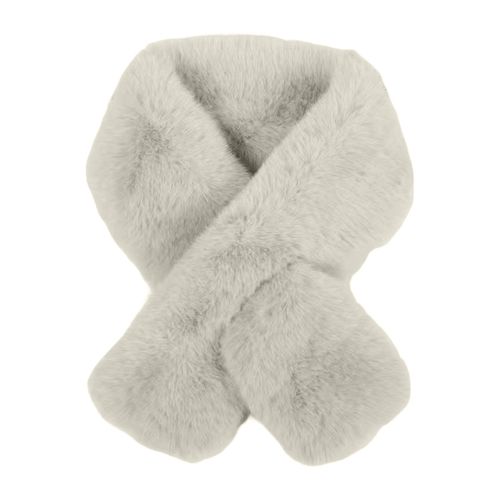 Écharpe Croisée En Fausse Fourrure De Lapin Épaissie Douce Et Confortable En Peluche Résistante Au Froid Couleur Unie Automne Hiver Femme Cache-Cou Écharpe Pour La Vie Quotidienne-Kaki