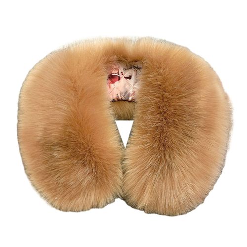 Faux Col Épaissi Doux Moelleux Fausse Fourrure Couleur Unie Résistant Au Froid Coupe-Vent Unisexe Hiver Cache-Cou Écharpe Femmes Hommes Cou Wrap-Chameau