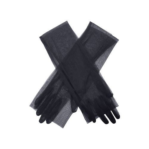 1 Paire De Couvre-Bras De Bal Pour Femmes, Maille Transparente Fine Plissée À Cinq Doigts, Spectacles De Style Littéraire, Accessoire Photo De Mariage De Mariée, Manchettes-Noir