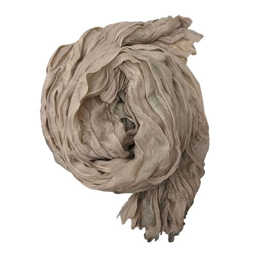 Écharpe Longue Plissée De Couleur Unie Pour Femme, Écharpe Rétro Chaude Et Douce D'inspiration Vintage, Automne Hiver-180 Cm Chameau