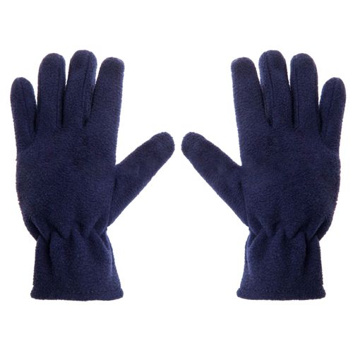 1 Paire De Gants Pour Enfants En Polaire Couleur Unie Cinq Doigts Thermique Doigt Complet Garder Au Chaud Poignet Élastique Épaissir Gants D'hiver Pour Enfants Pour Les Activités De Plein Air-Bleu Marine M