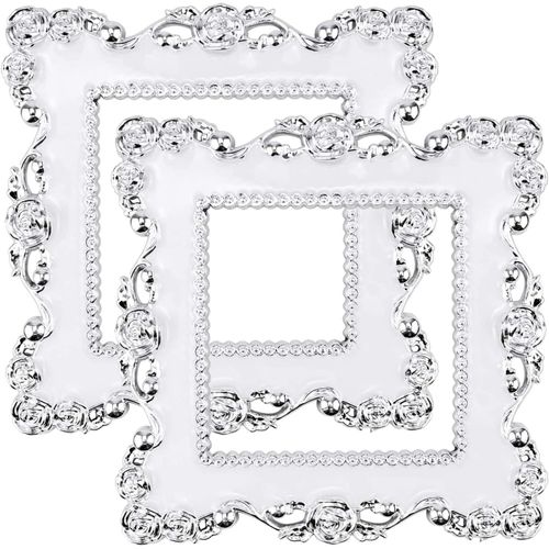 Lot de 2 autocollants carrés en plastique (blancs) pour interrupteurs - Décoration pour la maison, le salon ou le bureau