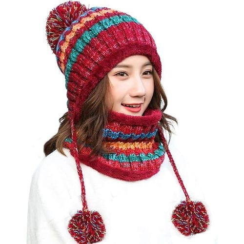 Ensemble Bonnet Et Écharpe Péruvienne Pour Femme, Cache-Oreilles Et Bonnet D'hiver
