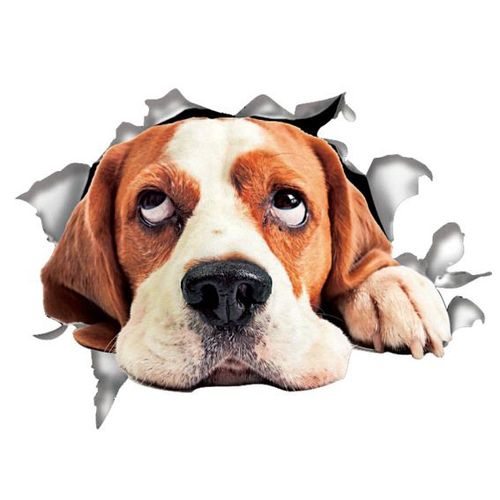 Autocollants muraux 3D pour chiens - Lot de 2 - Autocollants décoratifs amusants - Bourne Mountain Dog pour mur, réfrigérateur, toilettes, voiture
