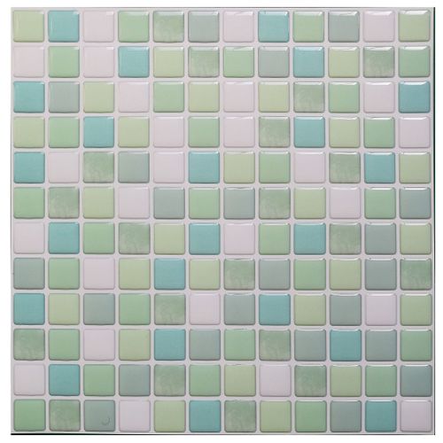 YJC0003-3D Mosaïque Carrelage Adhésif Mural Autocollant Carrelage Imperméable 23,6 x 23,6 cm pour Cuisine Salle de Bain-4 pièces