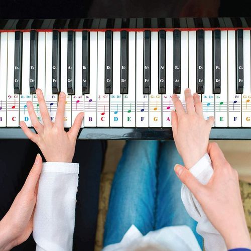 Lot De 2 Autocollants Pour Touches De Piano ¿ Amovibles Avec Revêtement Double Couche Pour Claviers 49/61/76/88
