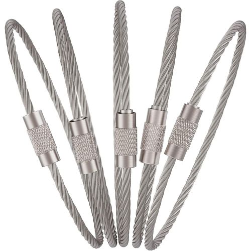 Câble Porte-Clés De 15 Cm, Grand Porte-Clés En Acier Inoxydable, Porte-Étiquette De Bagage Robuste-Générique