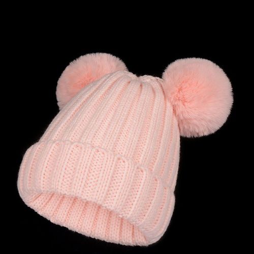Une Casquette Rose En Laine Double Pour Enfant Taille S (Enfants 30-50 Cm)