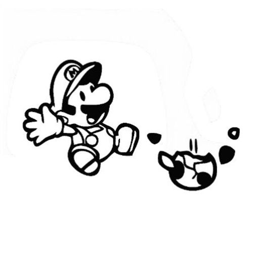 Autocollant Mario Jumping pour ordinateur portable, voiture (blanc)