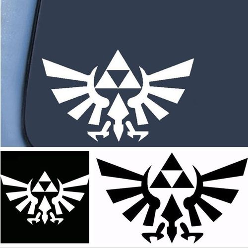 Lot de 2 autocollants Ailes Triforce 6,1"" x 3,7"" (noir et blanc) pour ordinateur portable, voiture
