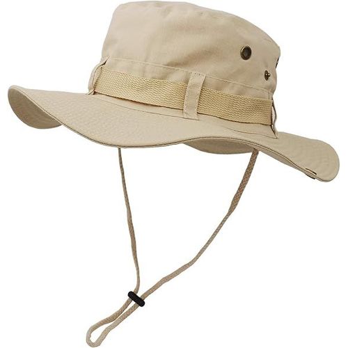 Chapeau De Soleil À Large Bord Extérieur, Couche Double Style D¿Armée De Combat Classique Jungle Chapeau De Soleil Pour Pêche, Chasse, Camping Kaki