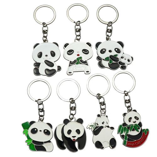 Porte-Clés Panda Avec Pendentif Bébé Plaqué Argent-Générique