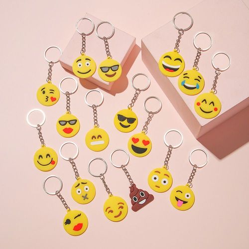 Style Aléatoire, 45 X Porte-Clés Émoticônes Emoji Pour Cadeaux D'anniversaire D'enfants, Cadeaux De Remerciement Pour La Journée Des Enfants