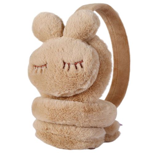 Cache-Oreilles Chauds D'hiver Pour Filles, Couvre-Oreilles En Peluche De Lapin, Protecteur D'oreille Pour Enfants-Chameau