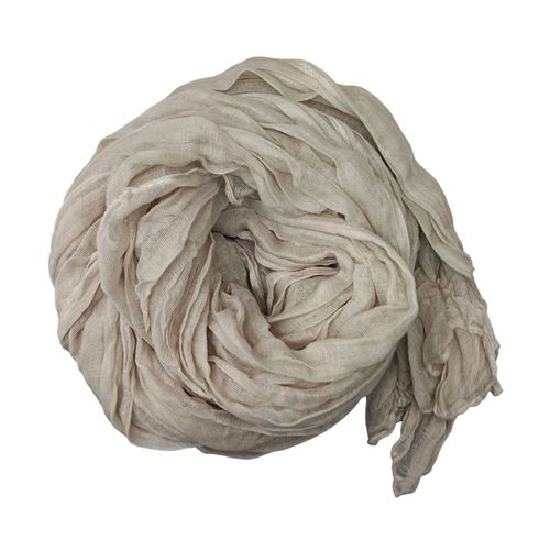 Écharpe Longue Plissée De Couleur Unie Pour Femme, Écharpe Rétro Chaude Et Douce D'inspiration Vintage, Automne Hiver-180cm Beige
