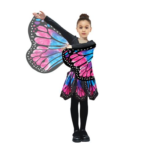 Costume Ailes De Papillon Pour Fille, Avec Jupe Tutu, Couleurs Vives, Vêtements Saisonniers Polyvalents, Ensemble De Déguisement De Fée Cosplay De Carnaval, 2 Pièces/Ensemble-M Rose Rouge