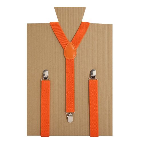 Bretelles Élastiques Unisexes En Forme De Y, Bretelles Réglables À Clipser Pour Hommes Et Femmes-Orange