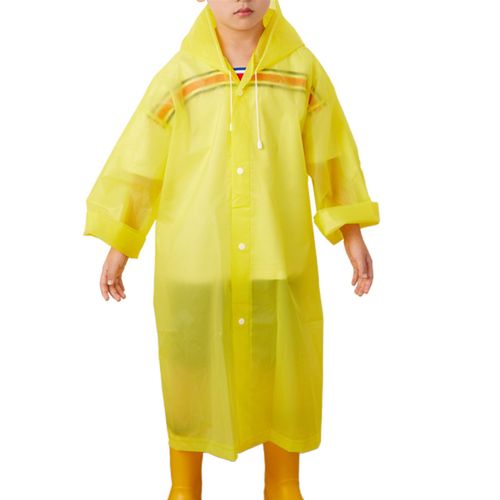 Manteau Imperméable D'extérieur Pour Enfants, Résistant À L'eau, Avec Cordon De Serrage Givré, Cape De Pluie Pour Le Camping-Jaune
