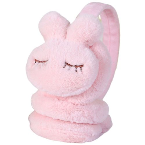 Cache-Oreilles Chauds D'hiver Pour Filles, Couvre-Oreilles En Peluche De Lapin, Protecteur D'oreille Pour Enfants-Rose