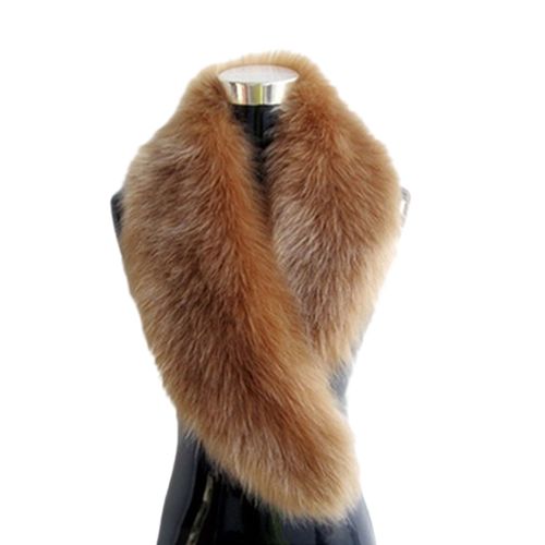 Écharpe D'hiver Confortable En Fausse Fourrure Pour Femme, Couleur Unie, Douce, Légère, Épaisse, Chaude, Décorative, Col Châle-Kaki