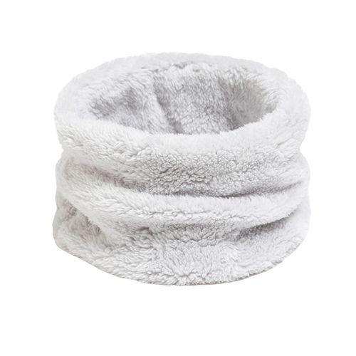 Écharpe Thermique Pour Femmes, Couleur Unie, Écharpe Chaude Pour Temps Froid, Col Haut, Polaire De Corail, Enveloppe De Cou Confortable Pour L'hiver-Gris