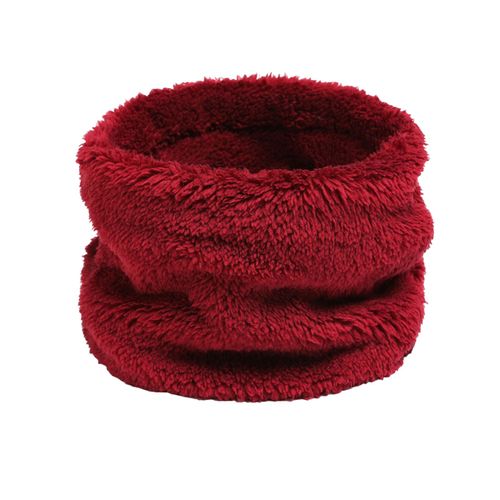 Écharpe Thermique Pour Femmes, Couleur Unie, Écharpe Chaude Pour Temps Froid, Col Haut, Polaire De Corail, Enveloppe De Cou Confortable Pour L'hiver-Jujubier Rouge