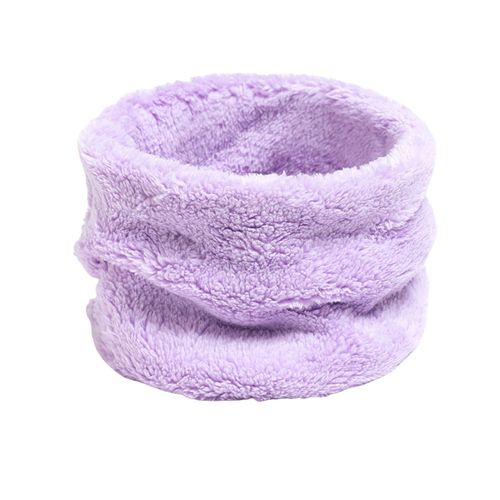 Écharpe Thermique Pour Femmes, Couleur Unie, Écharpe Chaude Pour Temps Froid, Col Haut, Polaire De Corail, Enveloppe De Cou Confortable Pour L'hiver-Violet