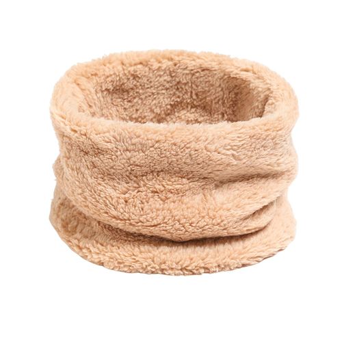 Écharpe Thermique Pour Femmes, Couleur Unie, Écharpe Chaude Pour Temps Froid, Col Haut, Polaire De Corail, Enveloppe De Cou Confortable Pour L'hiver-Abricot