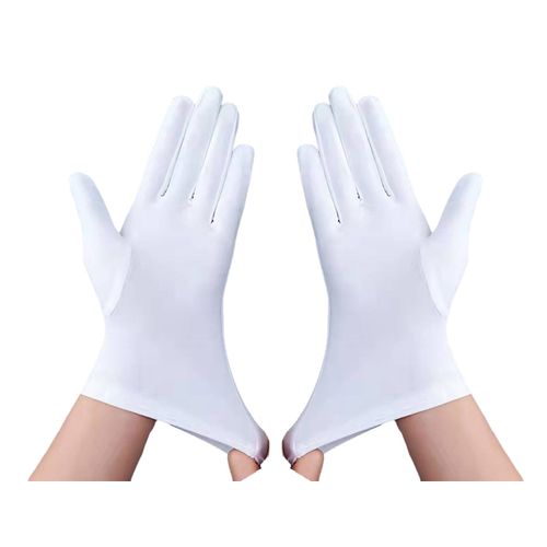 1 Paire De Gants D'hiver Unsiex Cinq Doigts Couleur Unie Élastique Antidérapant Protection Solaire Respirant Doux Scène Performance Vente Aux Enchères Rituel Fille Gants Automne Printemps Gants-Blanc