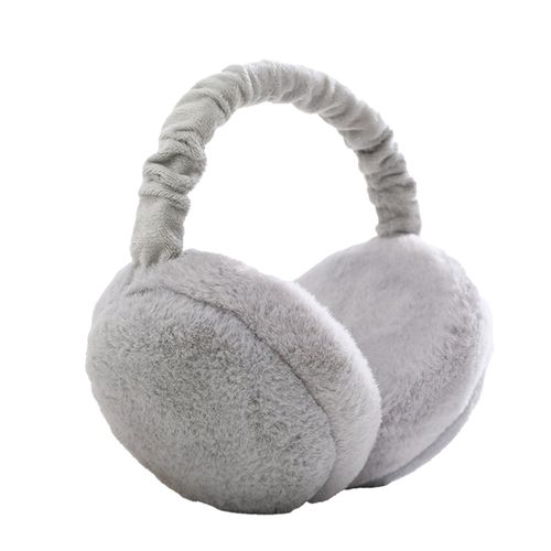 Cache-Oreilles Rotatif Et Réglable En Fausse Fourrure De Lapin, Maintien Au Chaud, Respectueux De La Peau, Pour L'hiver-Gris