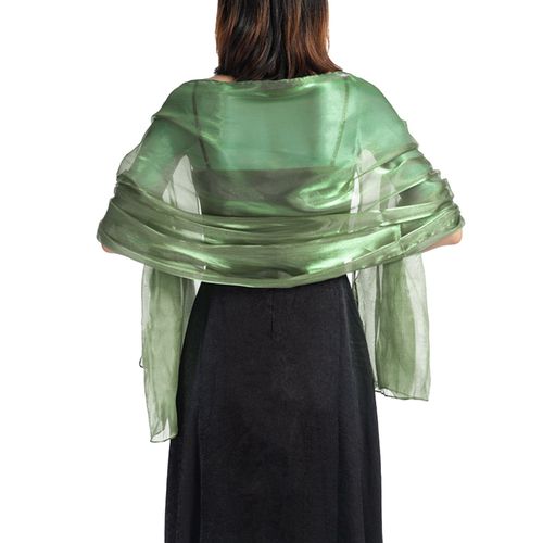Robe Fine En Soie Brillante De Couleur Unie, Châle Long Cheongsam De Demoiselle D'honneur-Atrovirens
