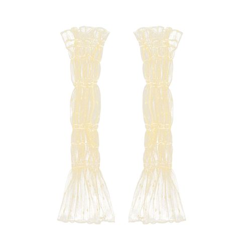 Manchons De Bras Longs En Maille Ultra Fine Pour Femme Protection Uv Contre Le Soleil Gants Sans Doigts Rafraîchissants Dentelle Tulle Protection Solaire Bras Manches De Jambe Pour Le Cyclisme, La Conduite, La Randonnée, La Pêche-Beige