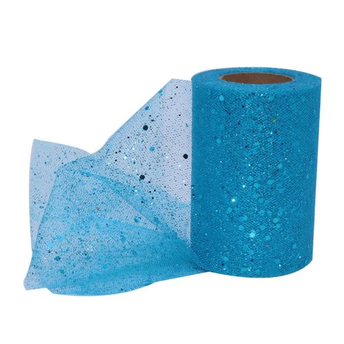 Bobine De Tulle À Paillettes, Création Diy, Rouleau De Tulle Léger À Paillettes Pour Halloween-Bleu Clair