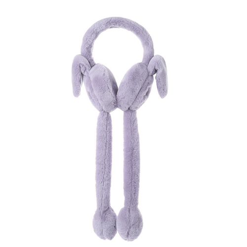 Cache-Oreilles Sautants En Peluche Fine, Résistant Au Froid, Design Lapin, Chauffe-Oreilles Chaud D'hiver Pour L'extérieur-Gris