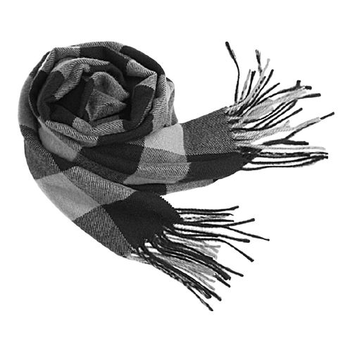 Écharpe D'hiver Coupe-Vent Respirante, Douce, Couleur Contrastée, Pompon, Garde Au Chaud, Patchwork Anglais Élégant, Lavable, Silencieux Pour L'extérieur-Noir