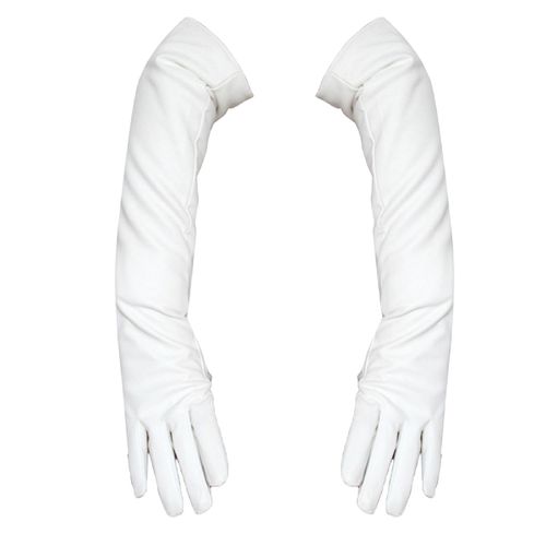 Gants Coupe-Vent À Doigts Complets En Faux Cuir, Gants À Bras Longs Pour Le Shopping-S Blanc