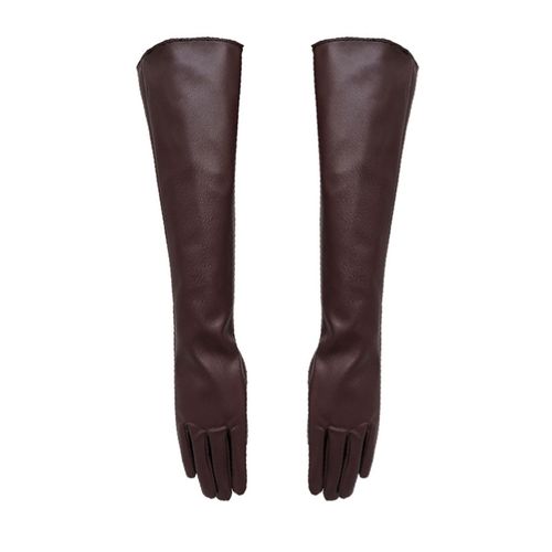Gants Coupe-Vent À Doigts Complets En Faux Cuir, Gants À Bras Longs Pour Le Shopping-S Rouge Violacé^