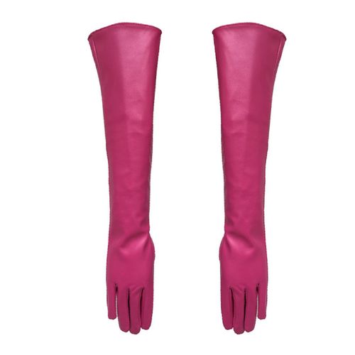 Gants Coupe-Vent À Doigts Complets En Faux Cuir, Gants À Bras Longs Pour Le Shopping-S Rose Rouge