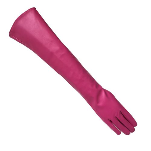 Gants Coupe-Vent À Doigts Complets En Faux Cuir, Gants À Bras Longs Pour Le Shopping-M Rose Rouge