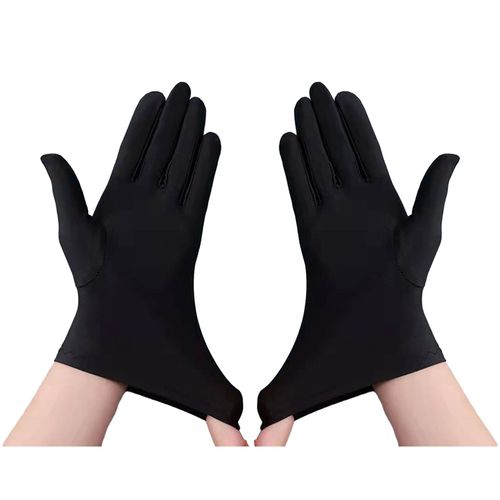 1 Paire De Gants D'hiver Unsiex Cinq Doigts Couleur Unie Élastique Antidérapant Protection Solaire Respirant Doux Scène Performance Vente Aux Enchères Rituel Fille Gants Automne Printemps Gants-Noir