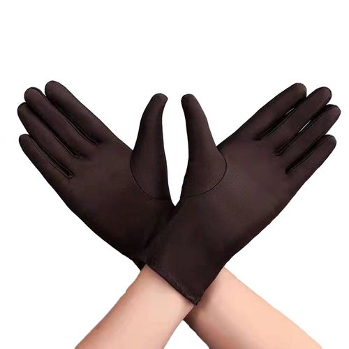 1 Paire De Gants D'hiver Unsiex Cinq Doigts Couleur Unie Élastique Antidérapant Protection Solaire Respirant Doux Scène Performance Vente Aux Enchères Rituel Fille Gants Automne Printemps Gants-Café