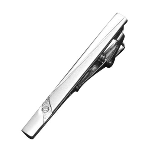 Pince À Cravate Simple En Métal Pour Hommes, Épingle À Cravate, Épingle À Cravate, Costume De Mariage D'affaires-Sous La Pierre D'argent De Pulvérisation Oblique
